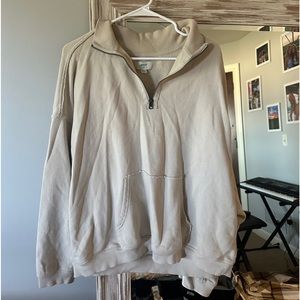 aerie tan quarter zip
